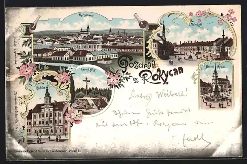Lithographie Rokycan, Rokycany, Námesti, Radnice