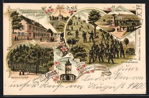 Lithographie St. Johann /Saarbrücken, Historisch alte goldne Bremm, Ehrenthal