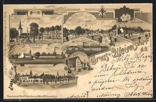 Lithographie Ebreichsdorf, Weigelsdorf, Mechan. Webere Boschan & Co., Börtenfabrik Schiwizhoffen, Rottendorferstrasse