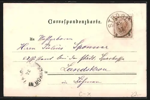 Lithographie Strobl, Jäger mit erlegter Gemse, Hotel See mit Alpen-Panorama