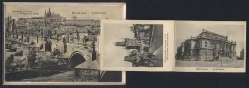 Leporello-AK Prag / Praha, Karluv most, Rudolfinum, Hradcany, Prikopy