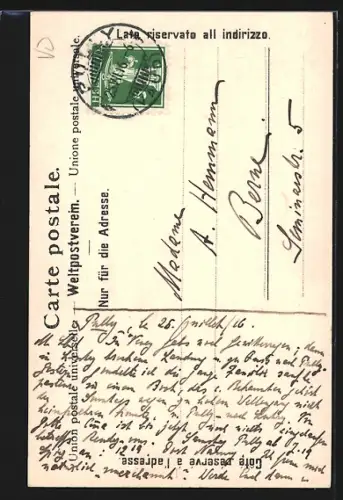 AK Pully, Strassenpartie mit Kindern