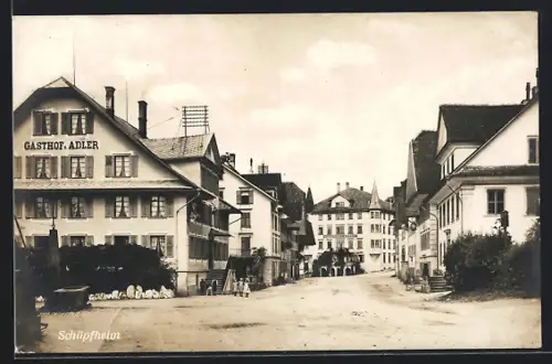 AK Schüpfheim, Gasthof Adler, Strassenpartie