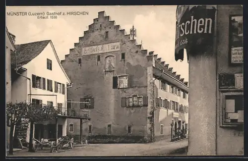AK Münster /Luzern, Gasthof zum Hirschen