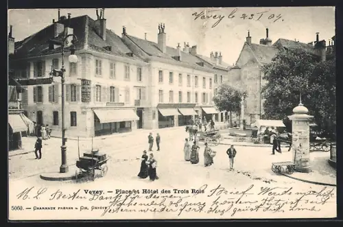AK Vevey, Place et Hotel des Trois Rois