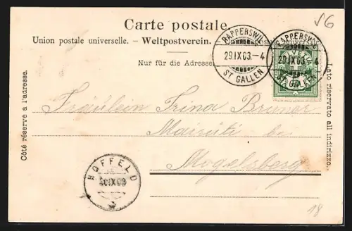 AK Rapperswil /SG, Rathausplatz mit Burg und Restaurant Freihof