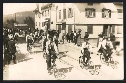 Foto-AK Festumzug mit Fahrrädern