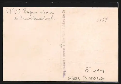 AK Wien, Postgasse vis à vis der Dominikanerkirche