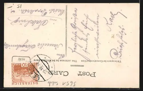 AK Lend im Pinzgau, Fabrik mit Schornsteinen und Brücke