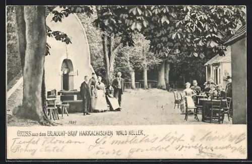 AK Bruckneudorf /Kiralyhida, Gasthaus Erlaucht-Graf Harrachischer Waldkeller