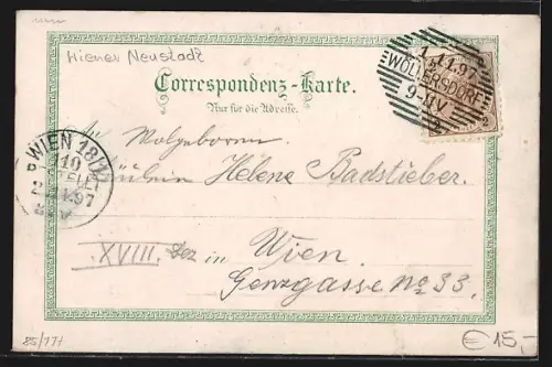 Lithographie Wöllersdorf, Franz Josephs Kaserne, Höllenthurm, Kaserne am Wasser