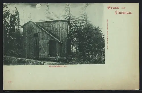 Mondschein-AK Ilmenau, Goethehäuschen
