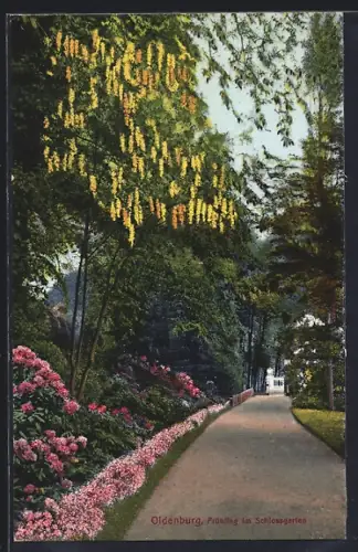 AK Oldenburg / O., Frühling im Schlossgarten