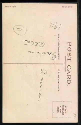 Künstler-AK Dame in einem herzförmigen Rahmen, To my Valentine