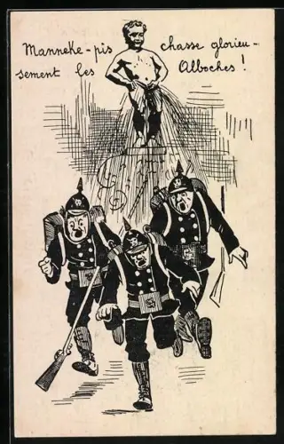 AK Manneke-pis chasse glorieusement les Alboches !