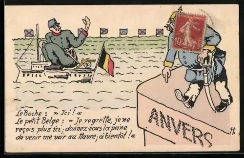 AK Anvers, Le Boche Ici !