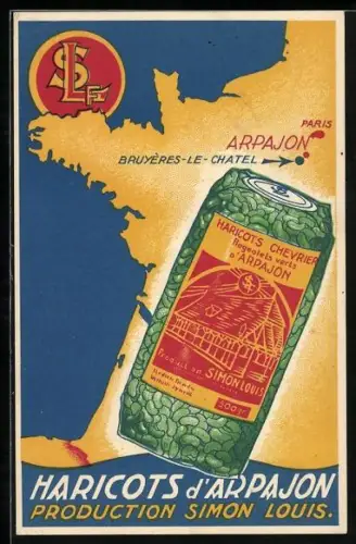Künstler-AK Haricots d`Arpajon de Simon Louis, Reklame Bohnen