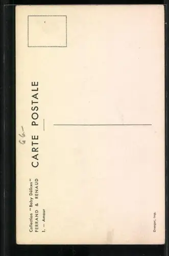 AK Reklame, Macaroni Delices Ferrand & Renaud, Kleiner Amor mit Nudelpackung