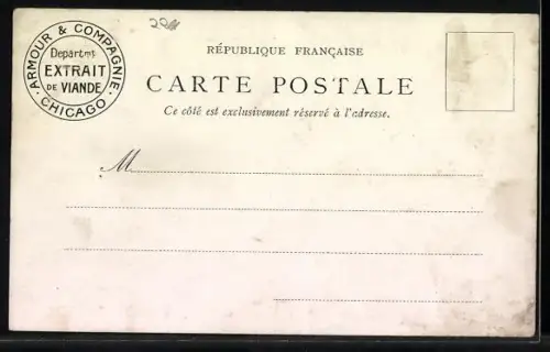 Lithographie Extrait de Viande de Armour & Compagnie, Frau und Matrose