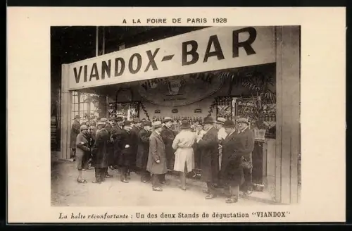 AK Stand de dégustation Viandox a la foire de Paris 1928, Reklame