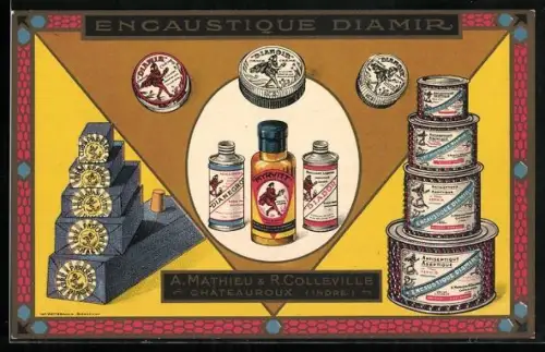 AK Encaustique Diamir, A. Mathieu et. R. Colleville, Les echantillons de la collection, Reklame