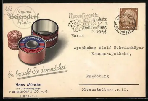 AK Reklame für Leukoplast Pflaster, P. Beiersdorf u. Co. AG