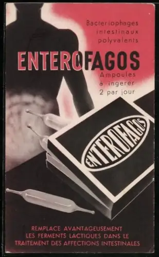 AK Enterofagos, Bacteriophages intestinaux polyvalents, Reklame, Schachtel mit Ampullen