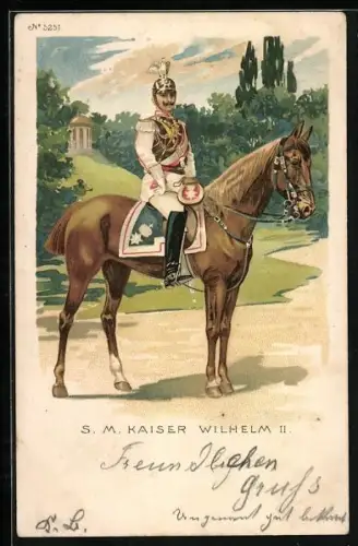 AK S. M. Kaiser Wilhelm II. auf Pferd