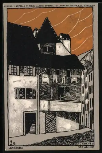 Künstler-AK sign. Carl Zweifel: Lenzburg, Das Algier