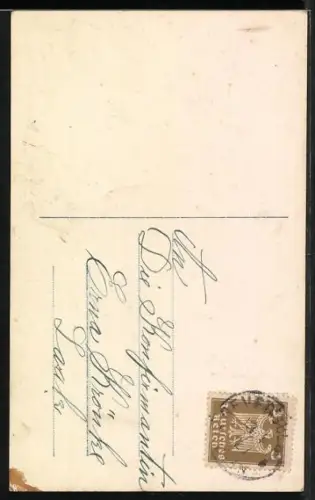 Foto-AK HB Nr. 9603/2: Junges Mädchen in dunklem Kleid zur Konfirmation