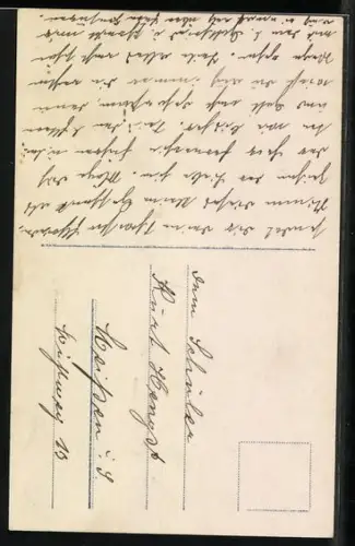 Foto-AK HB Nr. 9663/5: Kleinkind trägt eine Korb voller Blumen, Geburtstag