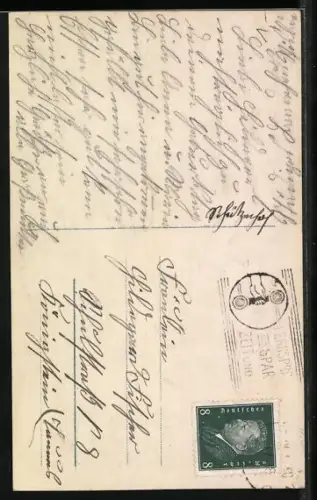 Foto-AK HB Nr. 2033/3: Kleines Mädchen mit einem Strauss Rosen im Arm