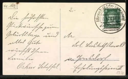 Foto-AK HB Nr. 9985/1: Prächtig gedeckter Tisch mit Kerzenleuchter