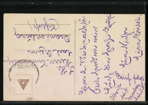 Foto-AK HB Nr. 8007/1: Junge Dame sitzt mit Geschenken an einem Tisch