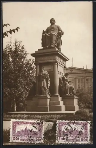 AK Budapest, Denkmal des Staatsmannes Franz Deák