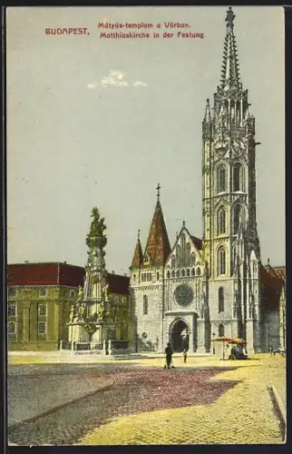 AK Budapest, Mathiaskirche in der Festung