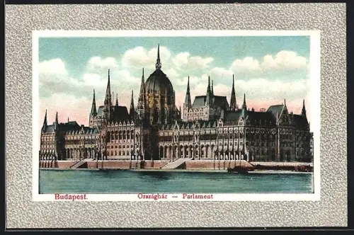 AK Budapest, Blick auf das Parlamentsgebäude