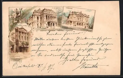 Lithographie Budapest, Nemzeti Szinház, Népszinház