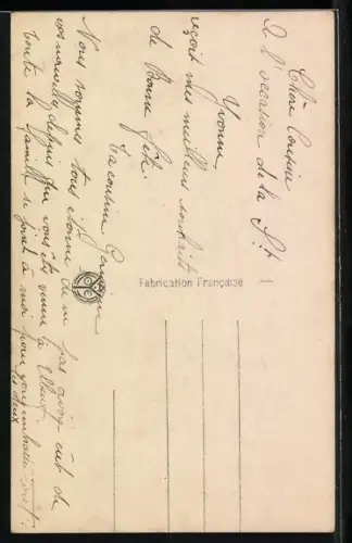 Foto-AK A. Noyer Nr. 3838: Mädchen mit Strohhut und Rosenstrauss