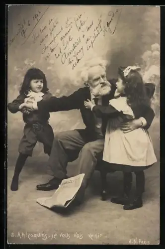 Foto-AK A. Noyer Nr. 2: Ah! Coquins, je vous vois venir...