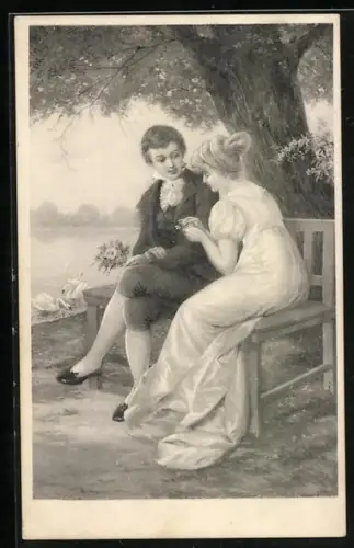 Künstler-AK H. Christ Nr. 188: Junges Paar unter einem Baum