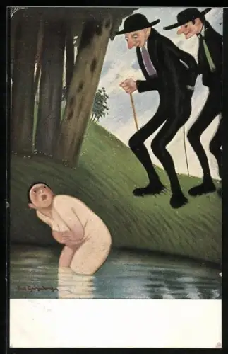 Künstler-AK G. Hirth`s Verlag, Serie XXVIII: Susanna auf dem Lande nach A. Geigenberger