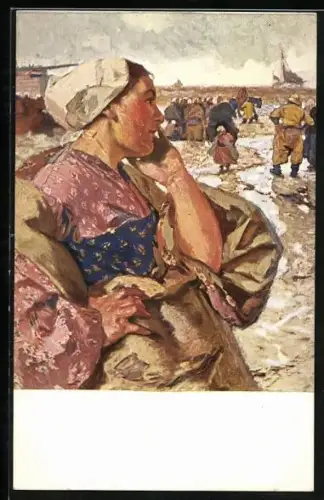 Künstler-AK G. Hirth`s Verlag, Serie: Die Frau des Fischers nach Gemälde von Prof. Hans v. Bartels