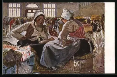 Künstler-AK Paris, In den Pariser Hallen