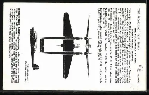 AK Dundee, Valentine & Sons Ltd., The Focke-Wulf FW 189, German General Purpose