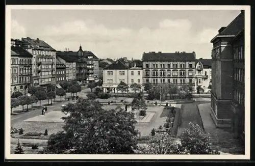 AK Pilsen, Marktplatz aus der Vogelschau