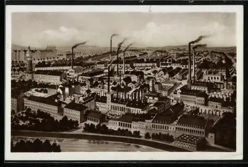 AK Pilsen, Die Brauerei in der Stadt, Gesamtansicht