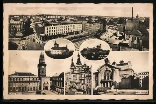 AK Pardubice, Radnice, Zelená brána, Mest. divadlo