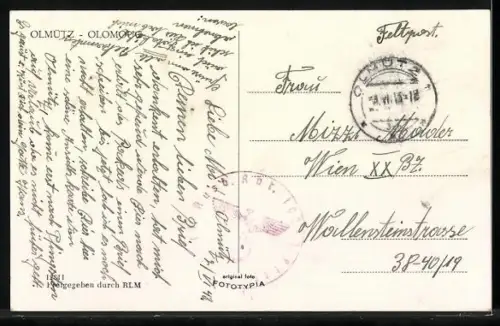AK Olmütz, Teilansicht der Stadt