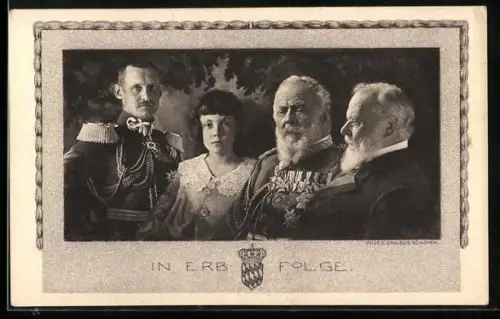 AK In Erbfolge, König Ludwig III., Kronprinz Rupprecht von Bayern, Prinzregent Luitpold